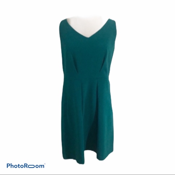 Loft Green Vneck dress size 10 - Picture 1 of 5